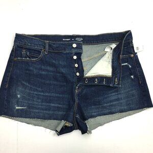 NEW Old Navy Women's Jean Shorts Sky High A-Line Distressed Cut Offs size 20